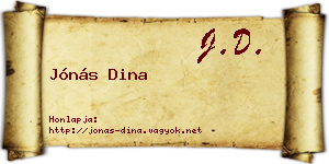 Jónás Dina névjegykártya